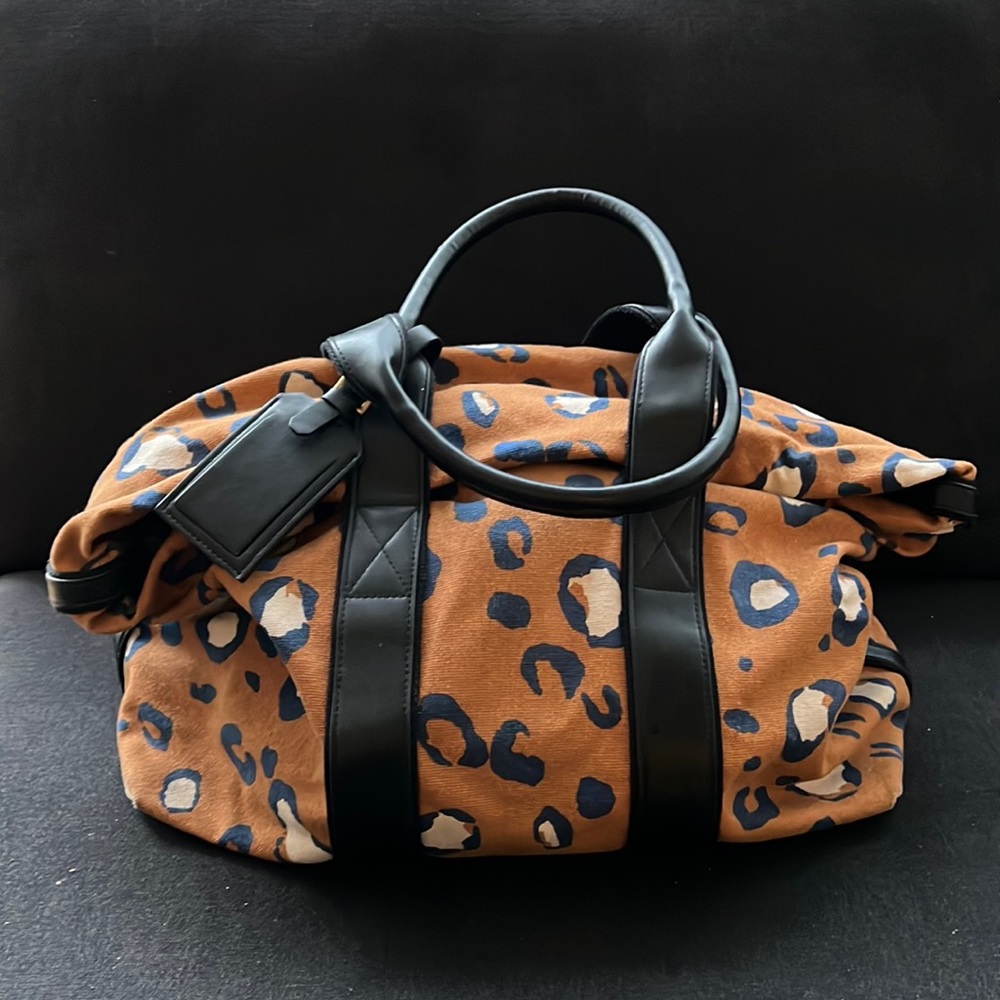 Oversized Leopard Slouch Weekender Tote